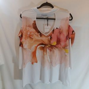 Bisou Bisou women's cold shoulder top